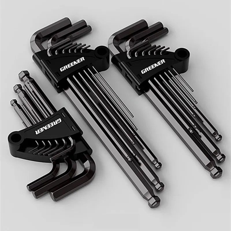 Allen Key Set With an afterburner L Wrench Kit For Allen Screw 9PCS Long Arm Hex Key Set 1.5mm To 10mm Hexagon Spanner Hand Tool