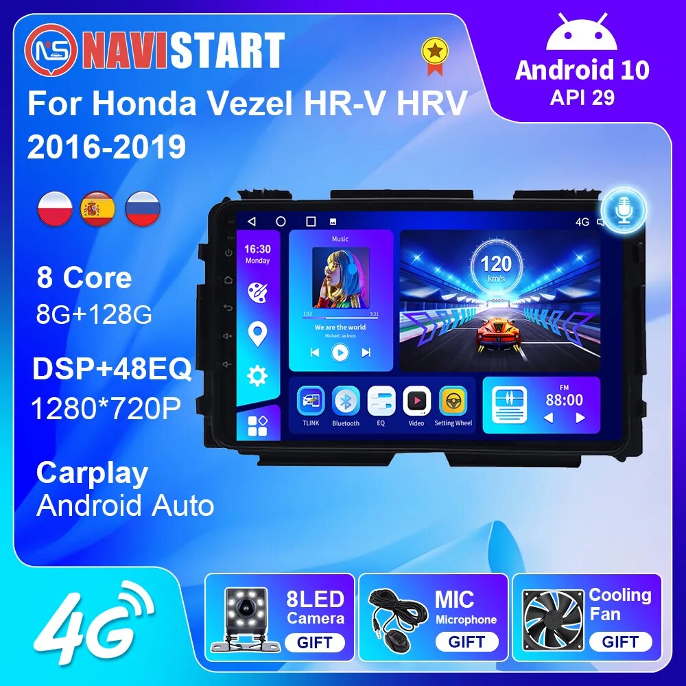 NAVISTART Car Radio 9 Inch Head Unit For Honda Vezel HR-V HRV 2016 2017 2018 2019 Multimedia Video Player Navigation GPS Stereo