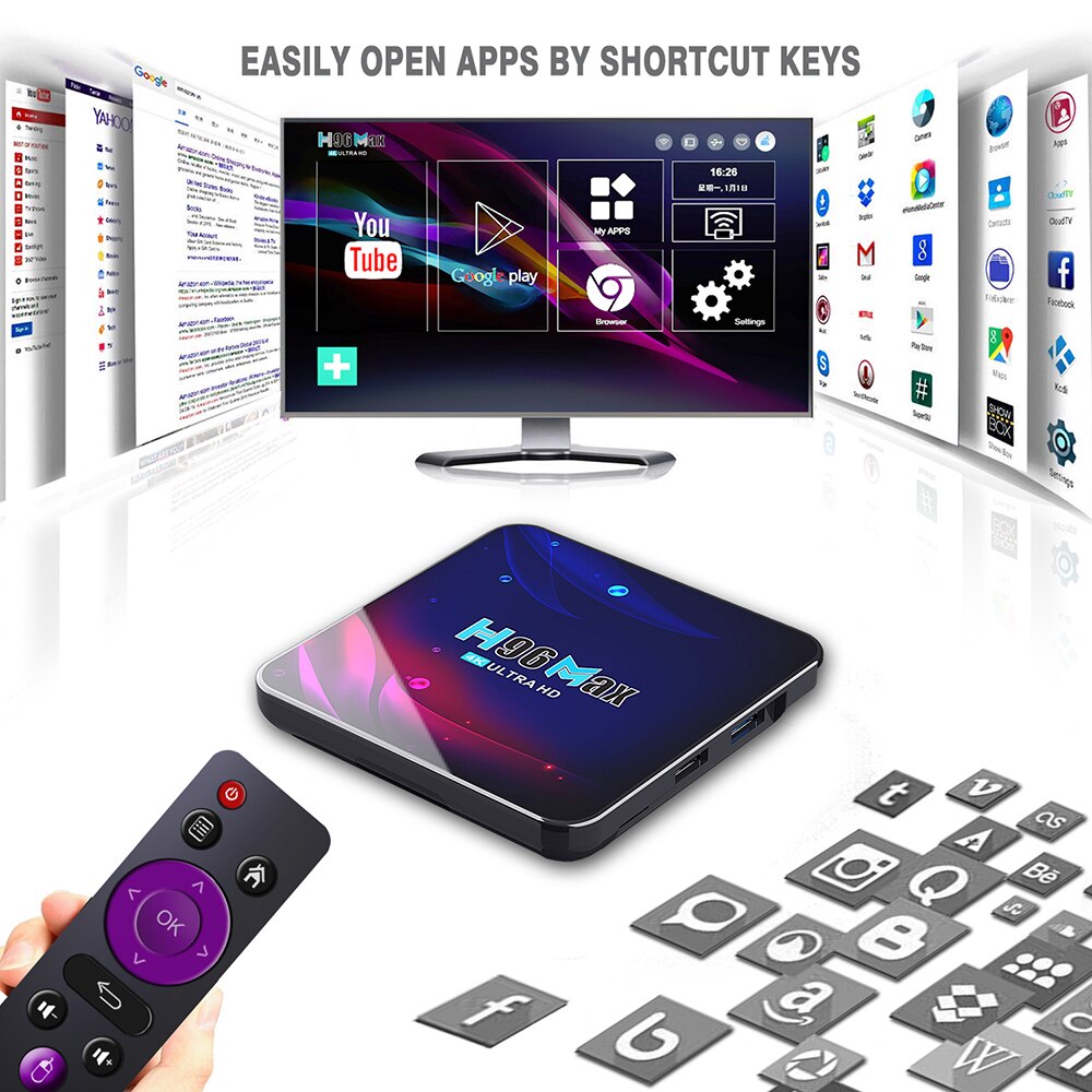 H96 Max V11 Smart TV BOX Android 11 4GB RAM Rockchip 3318 4K Google 3D Video BT4.0 4K Media Player Set Top Box