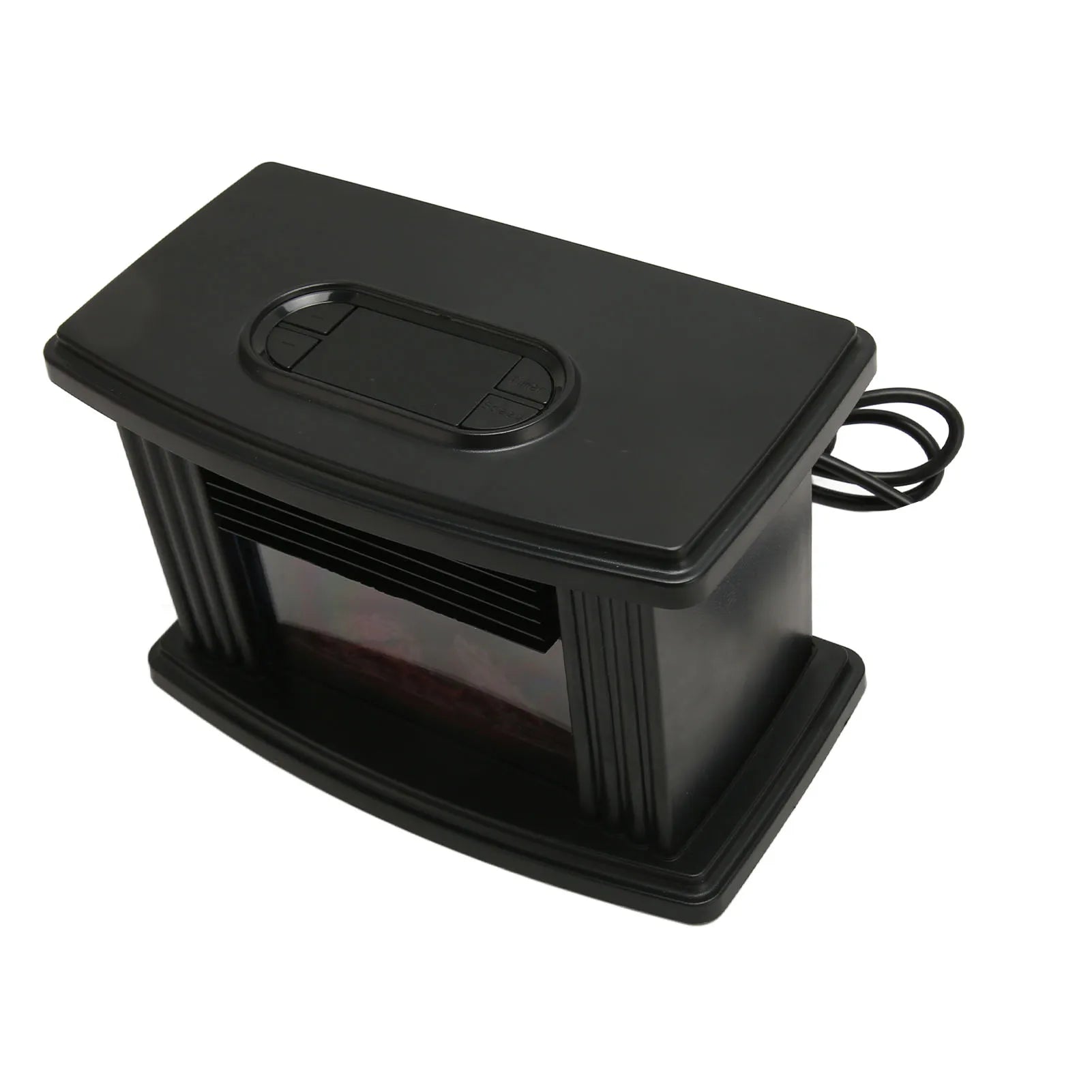 Mini Electric Fireplace Heater Simulated Flame Quiet Operation Portable Heating Air Warmer Fan Space Heater with Remote Control