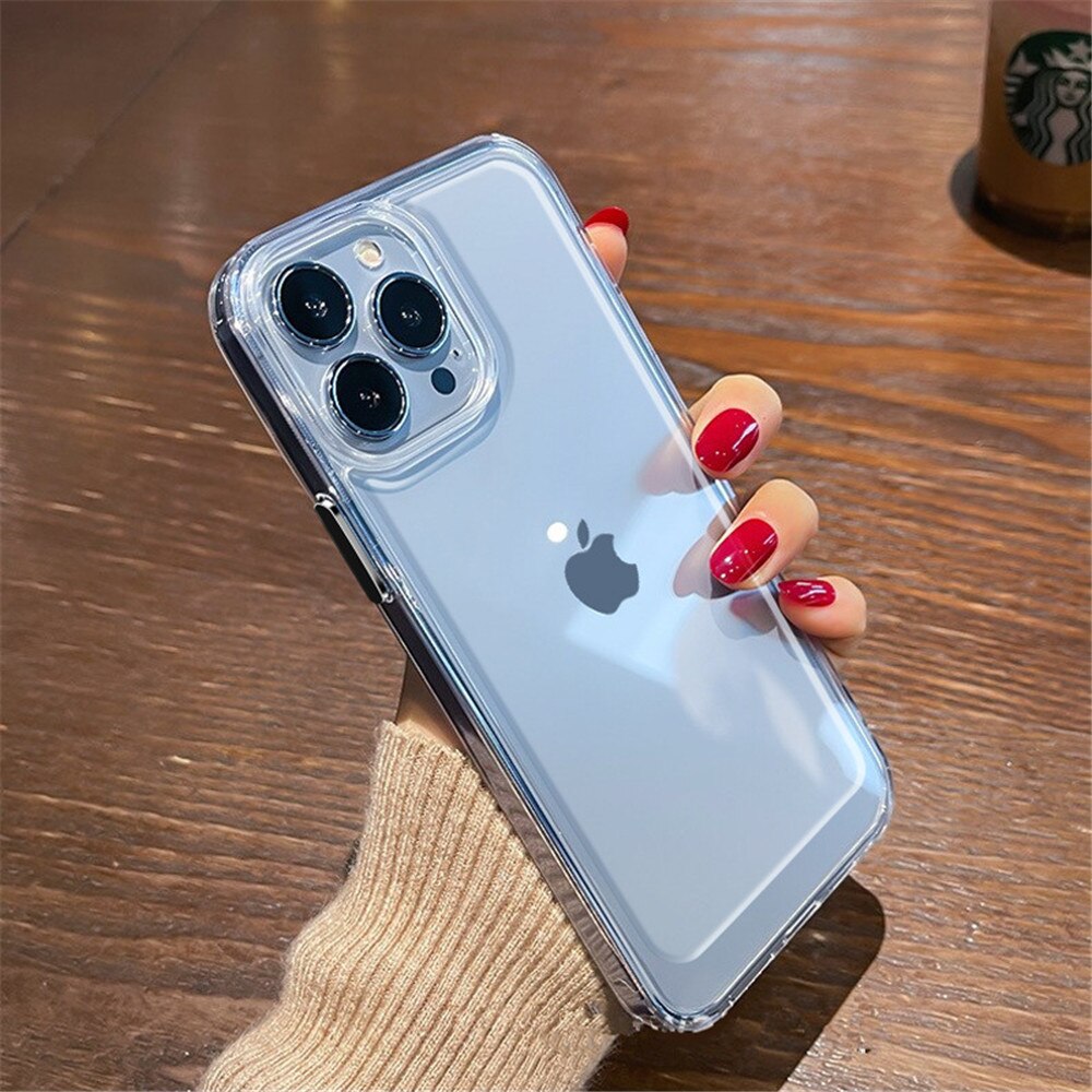 Luxury Transparent Protective Cover For iPhone 14 13 12 11 Pro Max Case For iPhone X XS Max XR Shockproof Soft Bumper Hard Back