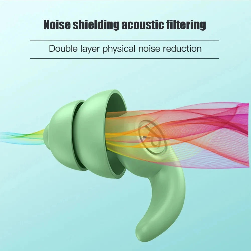 Anti Noise Silicone Earplug Sleep Noise Reduction Ear Plug Canceling Soundproof Ear Plugs Waterproof Swimming Soft Ear Protector
