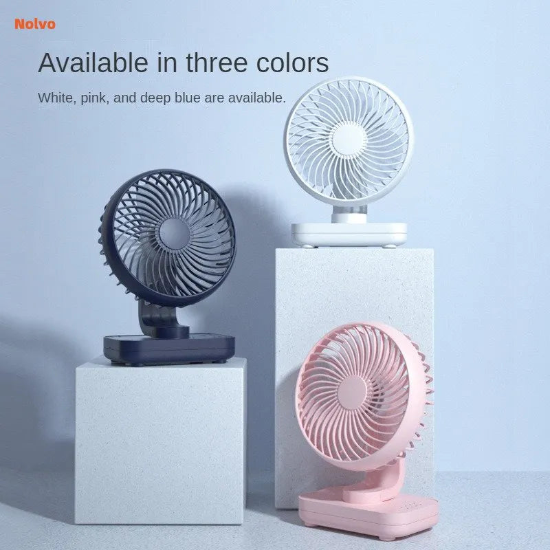 Portable Mini Fan Auto Rotation Desk Fan 4 Speed Wind Mute Adjustable Air Coolers Rechargeable For Office Home Desktop Office