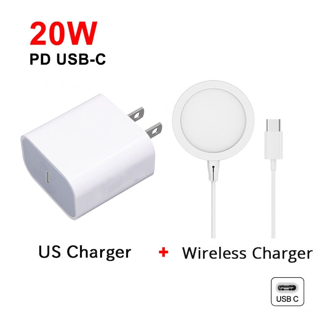 Fast Magnetic Wireless Charger For iPhone PD 20W Charger For iPhone 14 13 12 11 Pro Max Plus SE X XS MAX XR USB C Cable