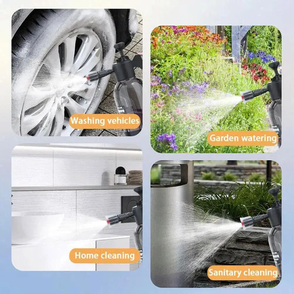 2L Foam Watering Can Car Wash Foam Spray Bottle Portable Watering Car Auto Window Home Gardening Watering Flower Cleaning Tool