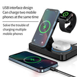 4 In 1 Foldable Fast Wireless Charging Station For iPhone 14 13 12 Apple Watch 7/6 Samsung S22 S21 Galaxy Watch Chargers Stand