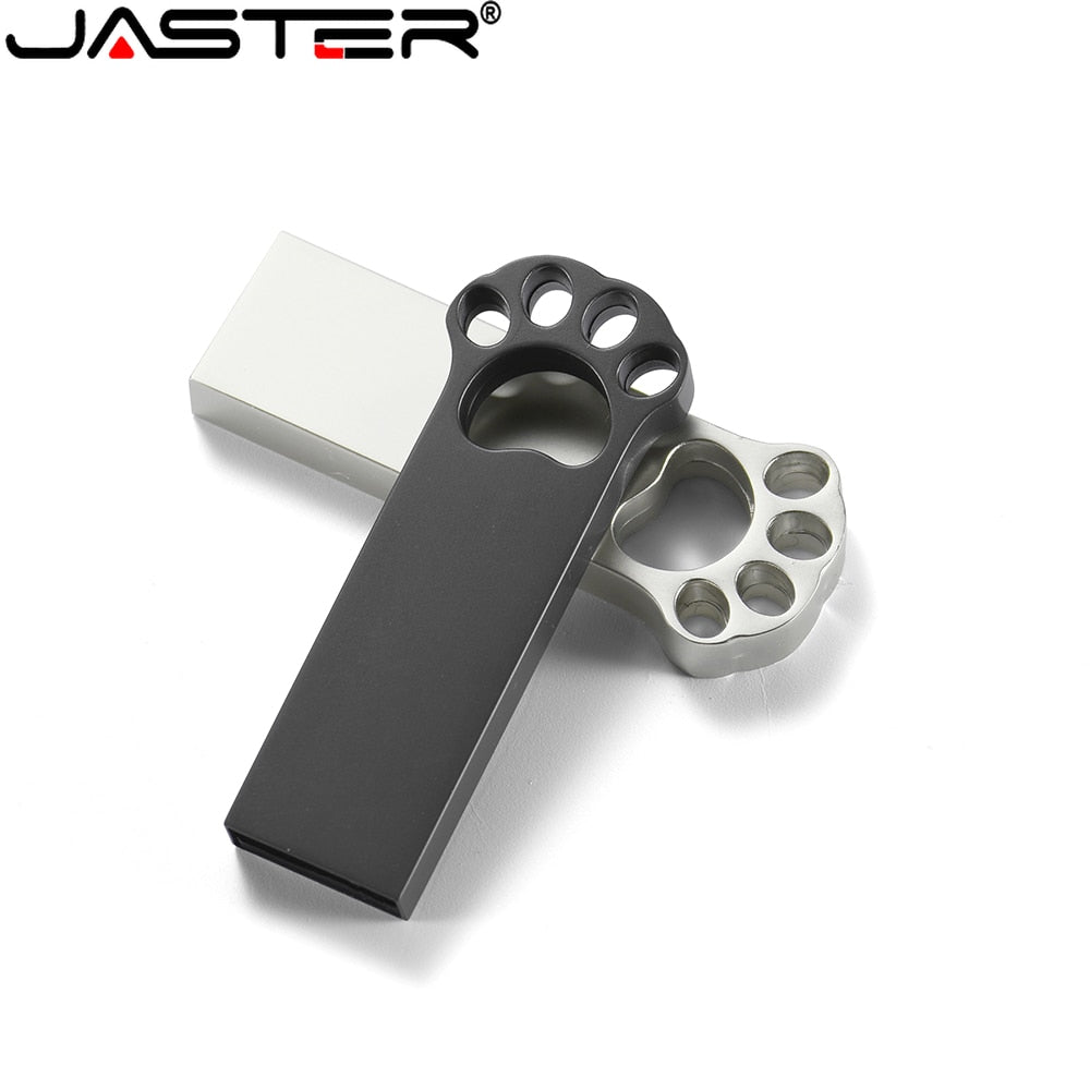 JASTER Metal cat claw USB 2.0 Flash Drive 64GB 32GB High speed Pen drive 16GB Memory stick Free custom logo Creative gift U disk