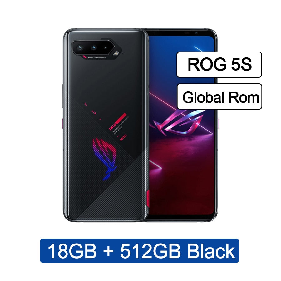 Original Asus ROG Phone 5S 5G Gaming Phone 6.78" 144Hz Display Snapdragon 888 Plus 6000mAh Fast Charging 65W ROG 5S Smartphone