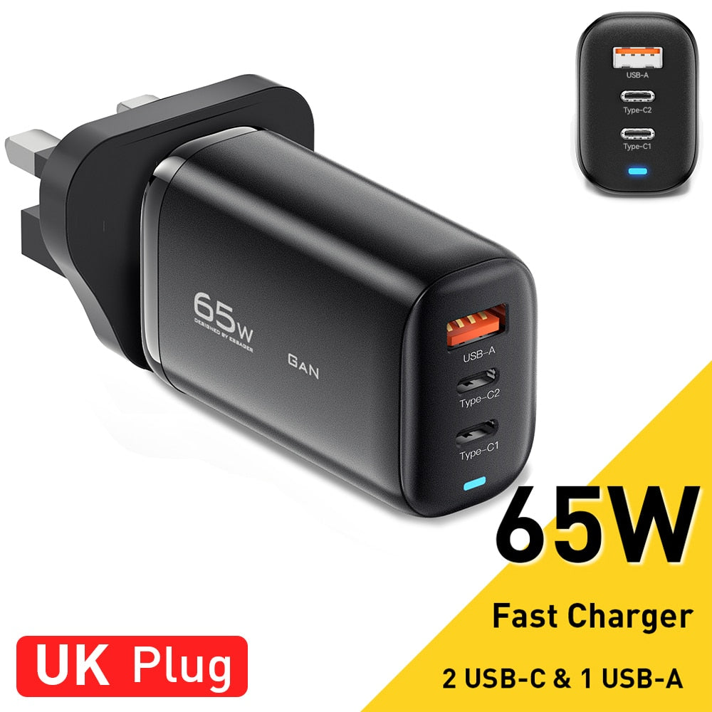 Essager 65W GaN USB Type C Charger For Laptop PPS 45W 25W Fast Charge For Samsung QC3.0 PD3.0 For iPhone14 13 Pro Phone Chagers