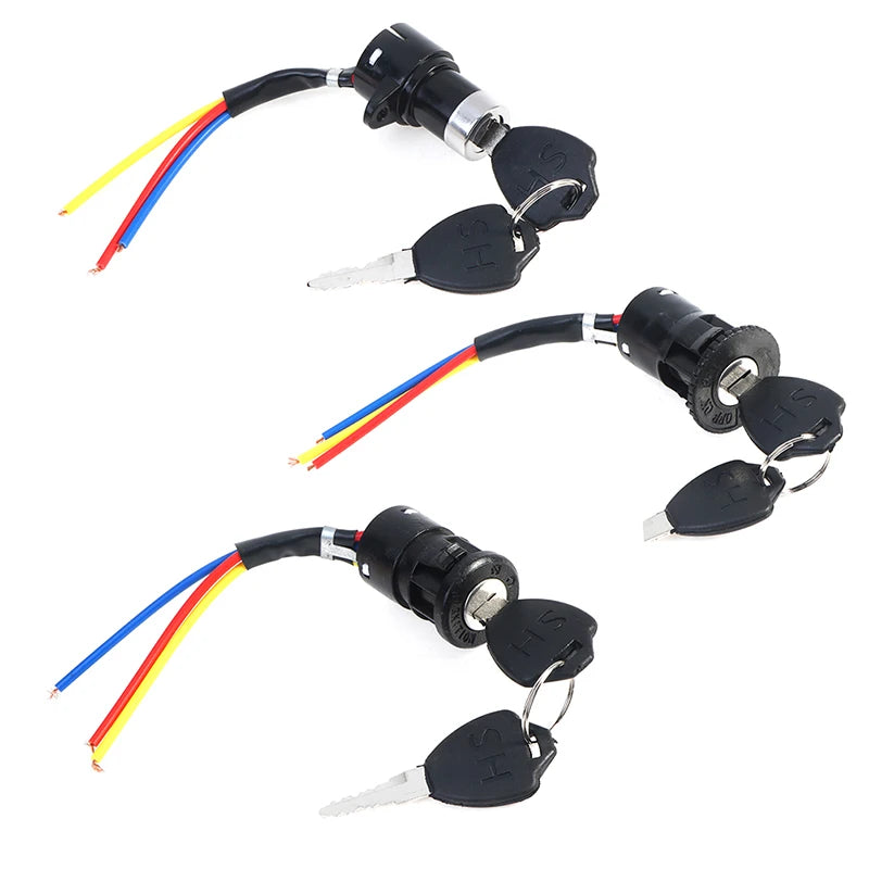 Universal Electric Bicycle Biking Portable Dustproof Cycling Parts for Electric Scooter Ignition Switch Key Power Lock