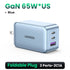 UGREEN 65W GaN Charger Blue Quick Charge Type C PD USB Charger for iPhone 14 13 12 Pro Max Fast Charger For Laptop PD Charger