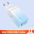 USAMS 65W GaN Charger Type C PD Fast Charger USB C Quick Charge 4.0 3.0 Phone Charger For MacBook iPad Pro iPhone Xiaomi Laptop