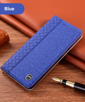 Business Cloth Leather Case for Meizu 18 17 16T 16Xs 16s Pro 16 X 16th Plus Flip Cover Phone Protective Shell