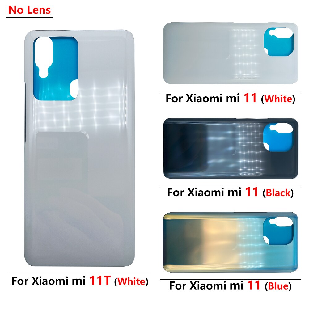 New Housing Battery Cover Repair Replace Back Door Rear Case With Adhesive For Xiaomi Mi 11T / Mi 11 / Mi 12 Pro With LOGO