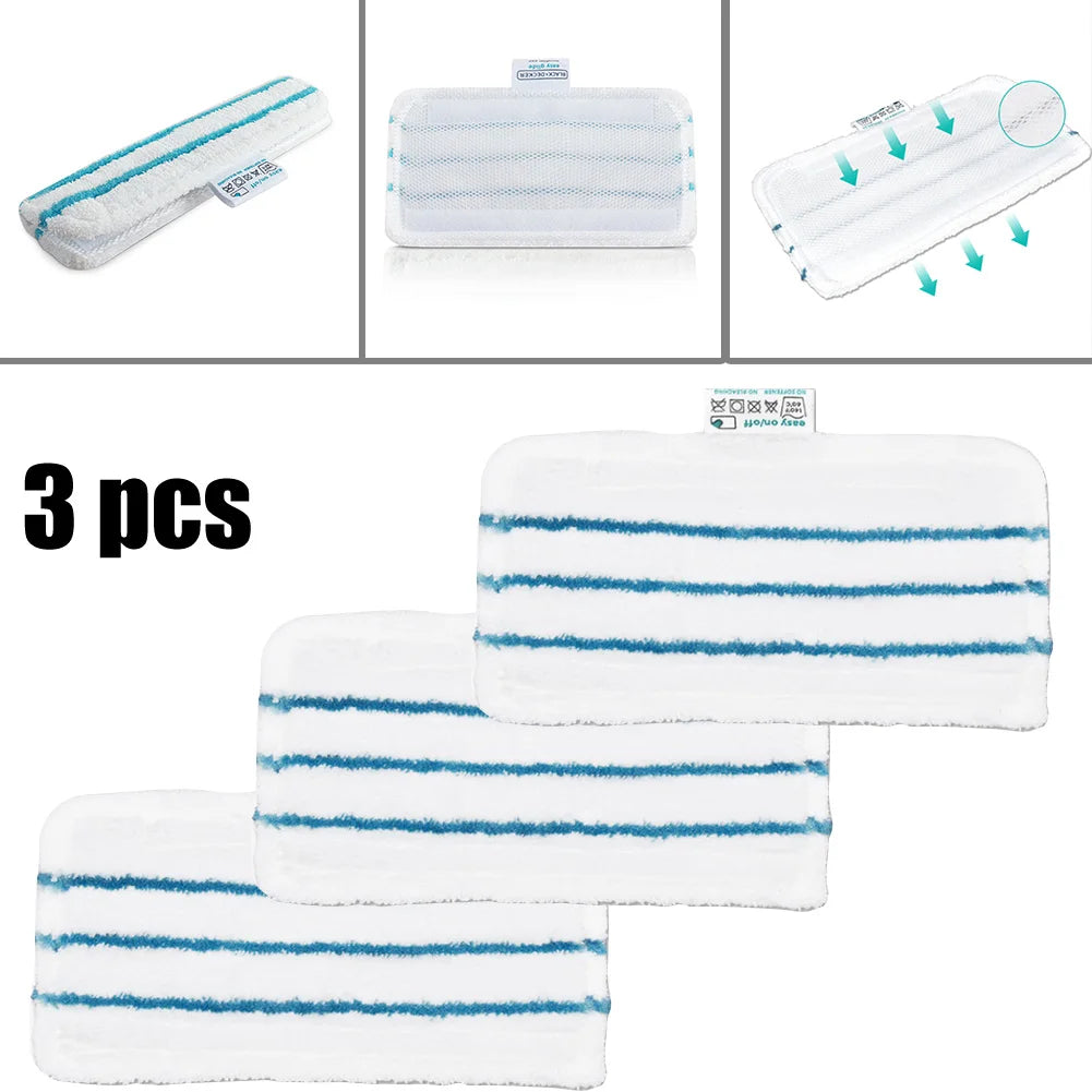 3Pcs Microfibre Mop Pads For Beldray BEL01097 Steam Cleaner Washable Mop Cloths Housheold Cleaning Tools Pare Parts