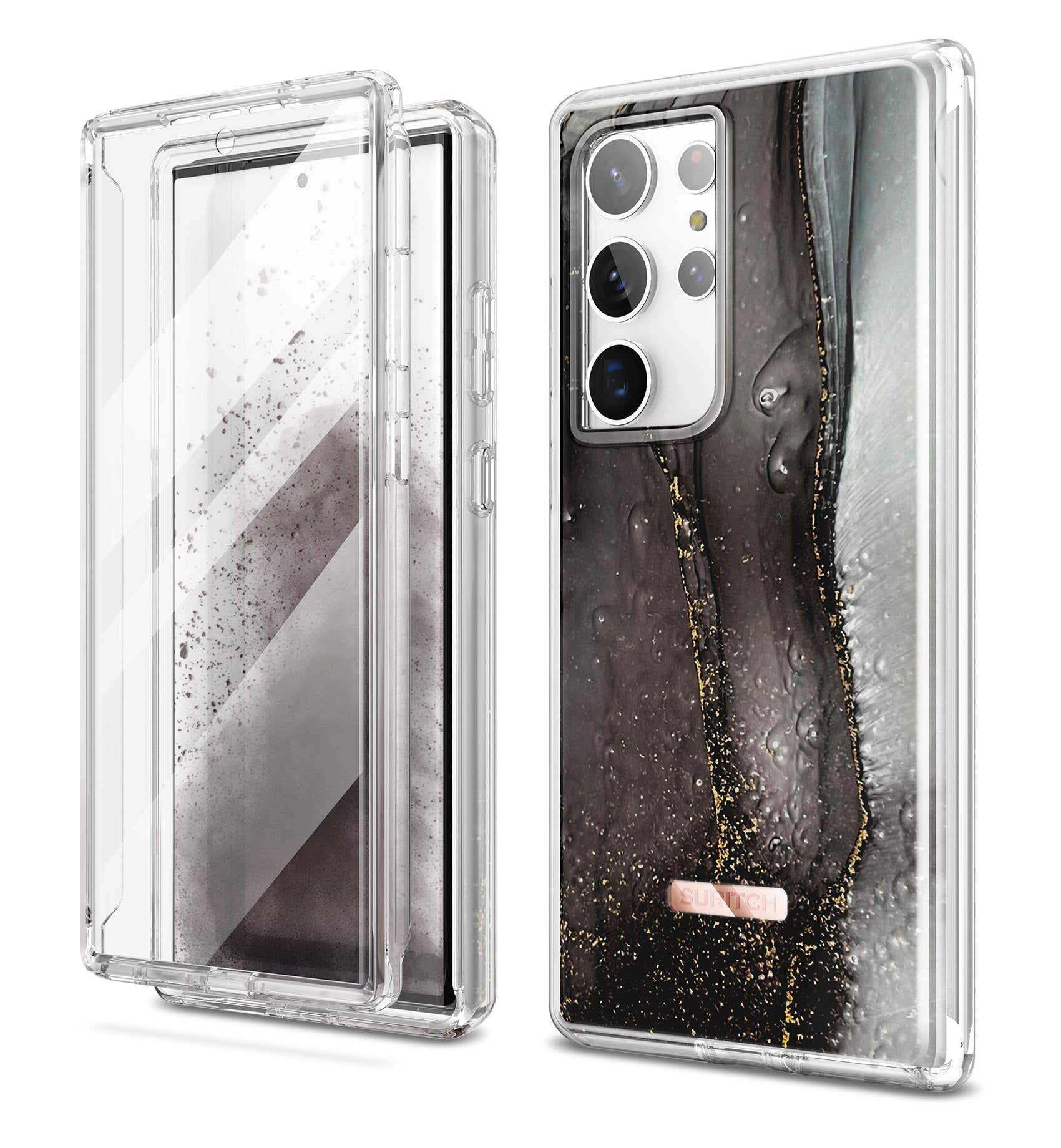 For Samsung Galaxy S23 Ultra Case 6.8“Slim Stylish Geometric Marble shockproof bumper Phone Case with Built-in Screen Protector