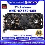 SOYO Original RX580 8G Graphics Card GPU GDDR5 256Bit 8pin 14nm HDMI*1 DP*3 New Video Card Support Desktop CPU Placa de video