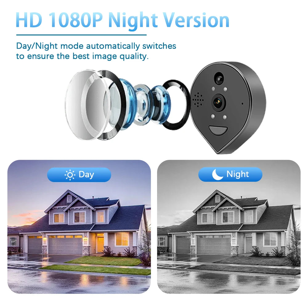 4.3inch Tuya Smart Wifi Video Peephole Two Way Audio Night Vision Doorbell Monitor 1080P 200W Pixels Video Doorbell