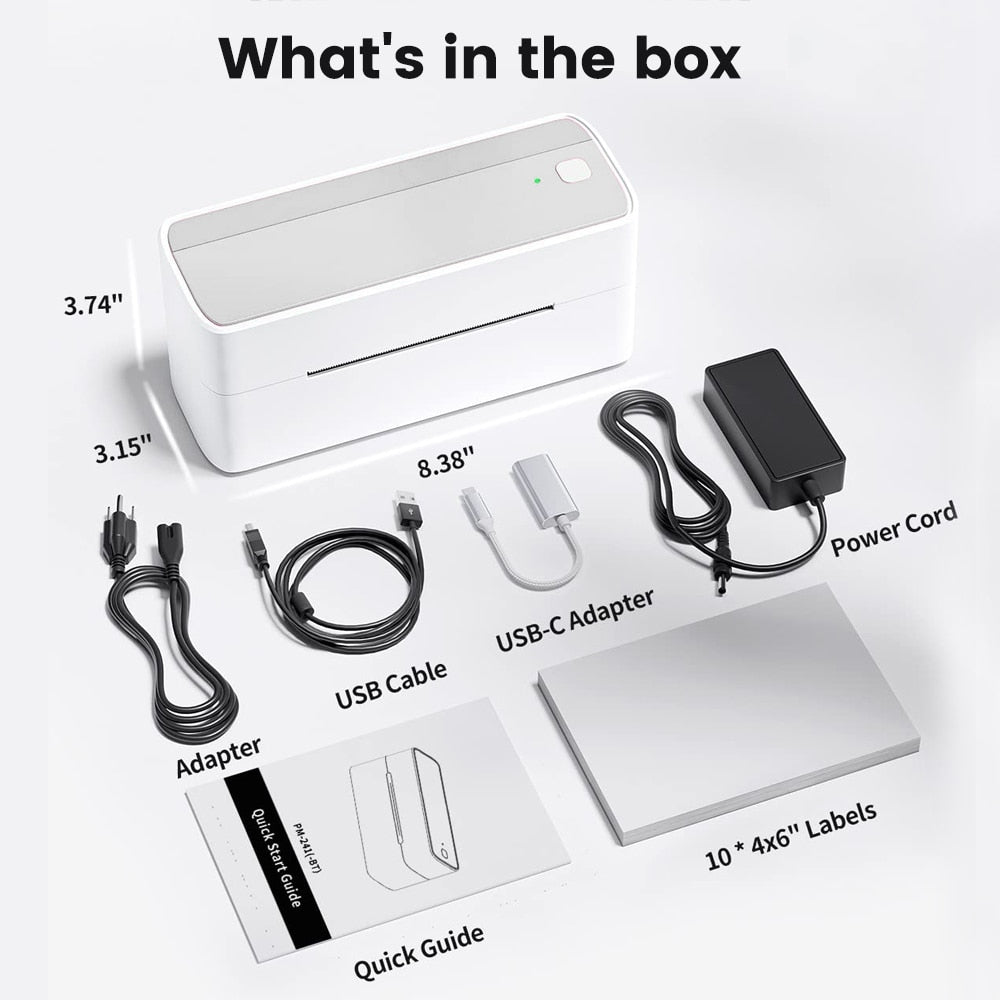 Phomemo 241 Bluetooth Thermal Label Printer Wireless Shipping Label Printer Compatible with iPhone Android Mac Window Wide Used