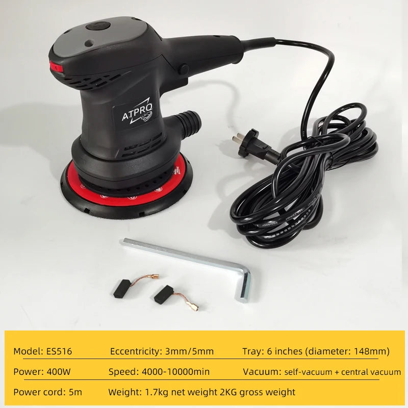 Electric Sander 6 "150mm Automotive Grinding Atomite Dry Grind Head Circular Polishing Machine 400W Abrasive Tools