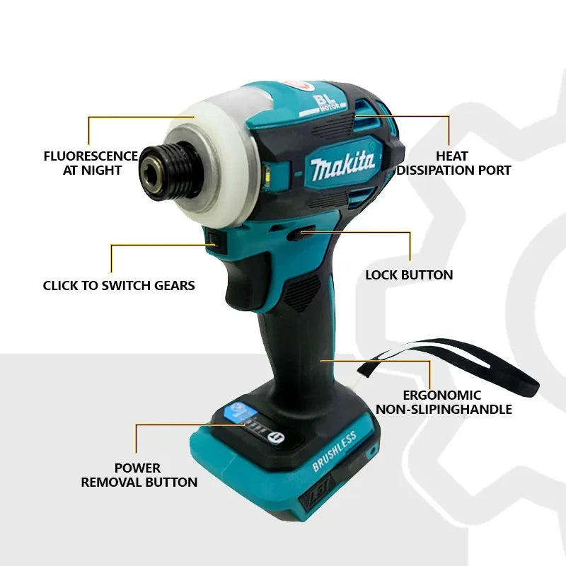 Makita DTD172 18v Electric Cordless Impact screwdriversTorque Wrench Wireless Drill Tool  Power 180N Brushless