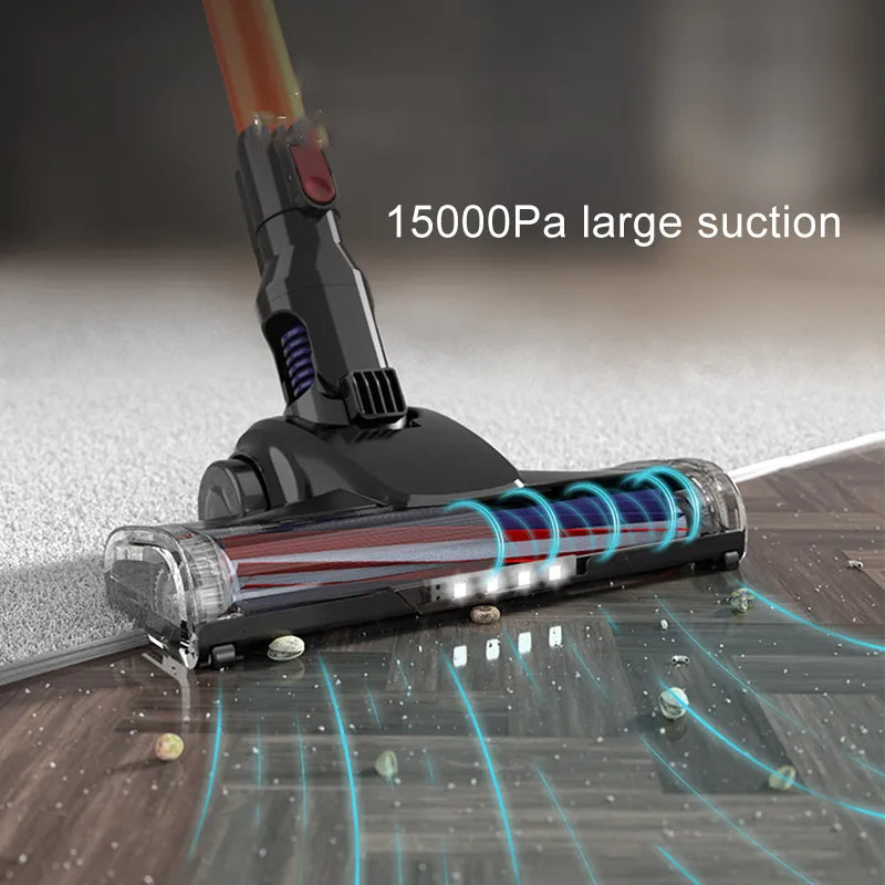 Wireless Handheld Vacuum Cleaner For Home Electric Broom 15kPa Powerful Suction Carpet Floor Bedding Cleaner Removable Battery