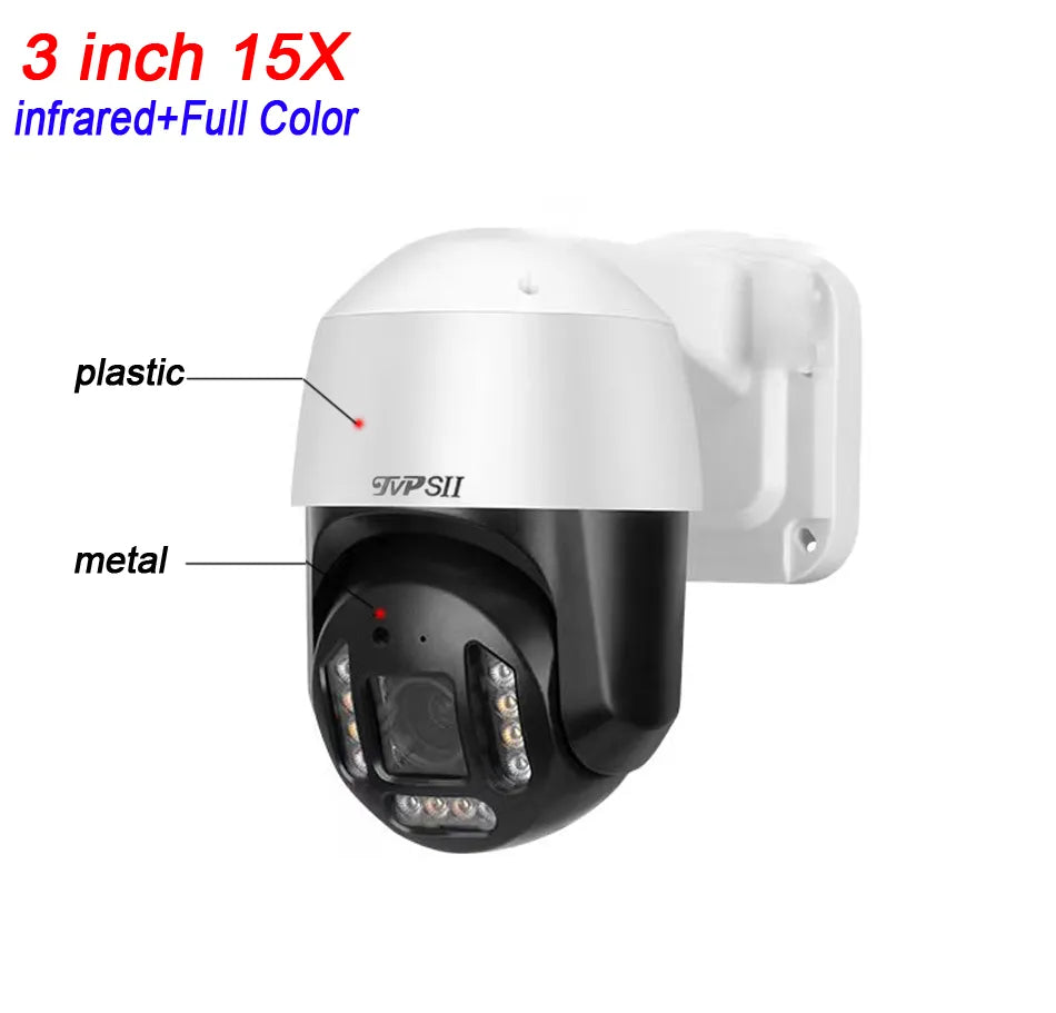 Auto Tracking 8MP IMX415 H.265+ 36X 15X Optical Zoom 360° Rotation Audio Outdoor ONVIF POE PTZ Speed Dome Surveillance Camera
