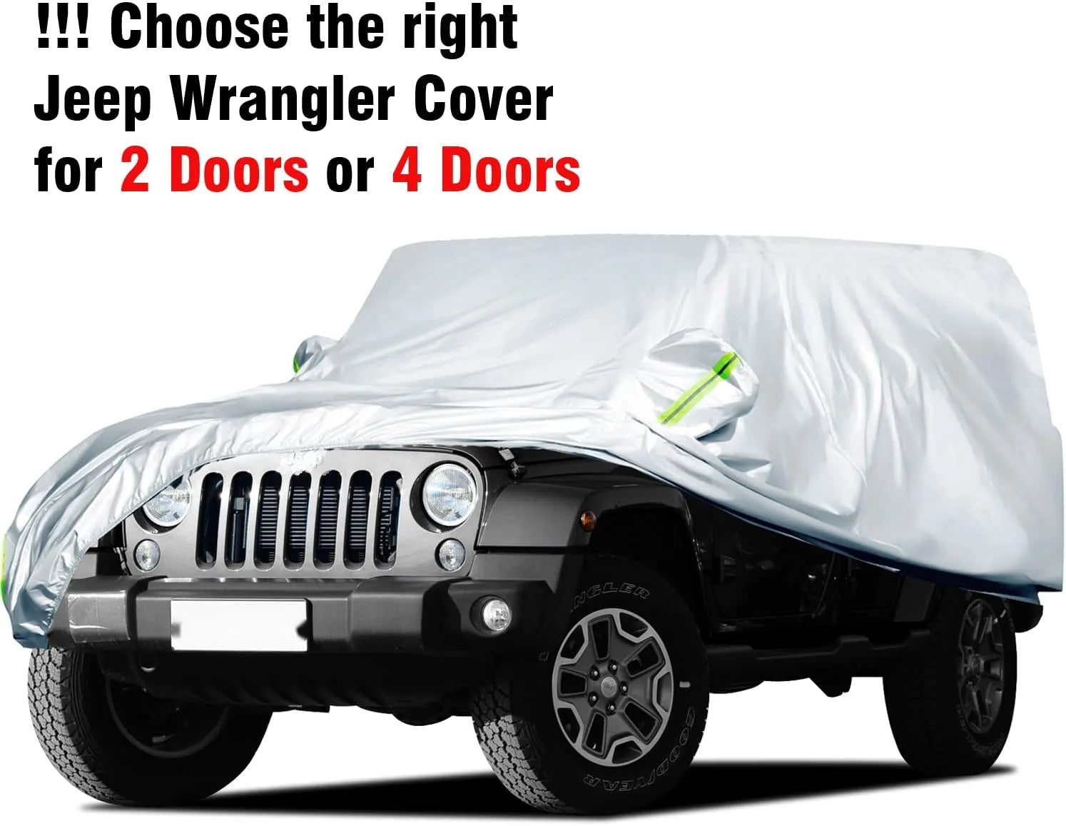 Car Cover For Jeep Wrangler 2 Door 4 Door ,Windproof Dustproof  UV Protection Auto Cover For Jeep Wrangler JK ,JL,YJ 1987-2022