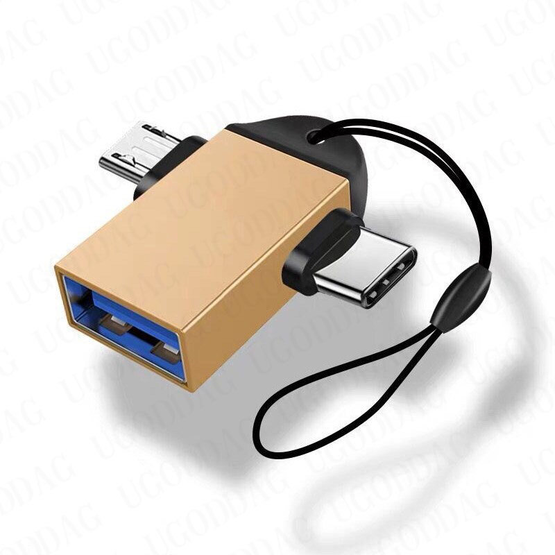 OTG Type C Adapter 2 in 1 Micro Usb to USB C Adapter Mobile Phone Flash Drive Reader Mouse Connector USB Cable Converter