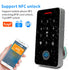 NFC Bluetooth Tuya APP Backlight Touch 13.56Mhz RFID Card Access Control Keypad Door Lock Opener WG Output  IP66 Watreproof