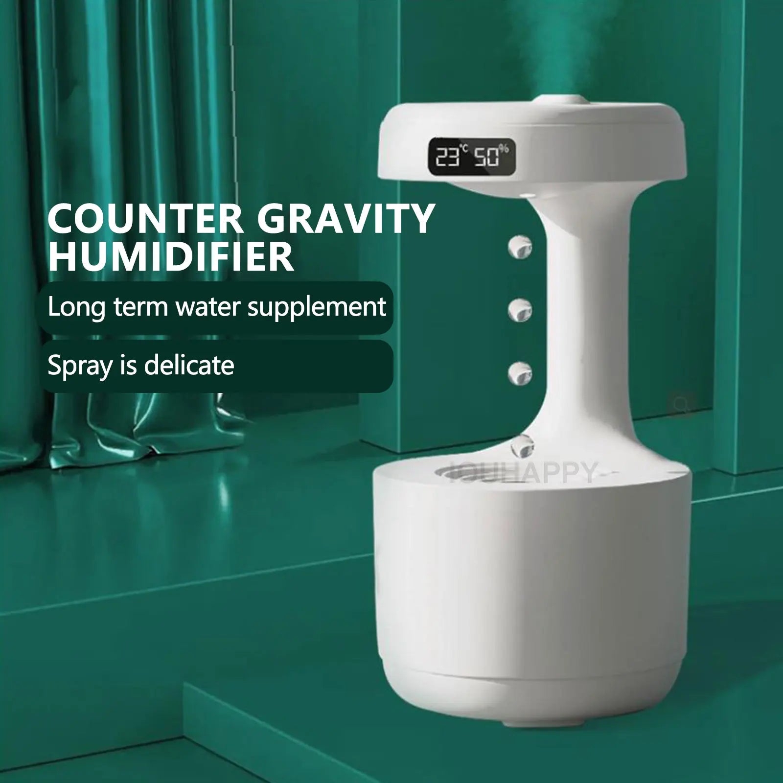 Anti-gravity Air Humidifier Home USB Ultrasonic Air Purifier Levitating Water Drops Mist Maker Fogger Perfume LED Display Office