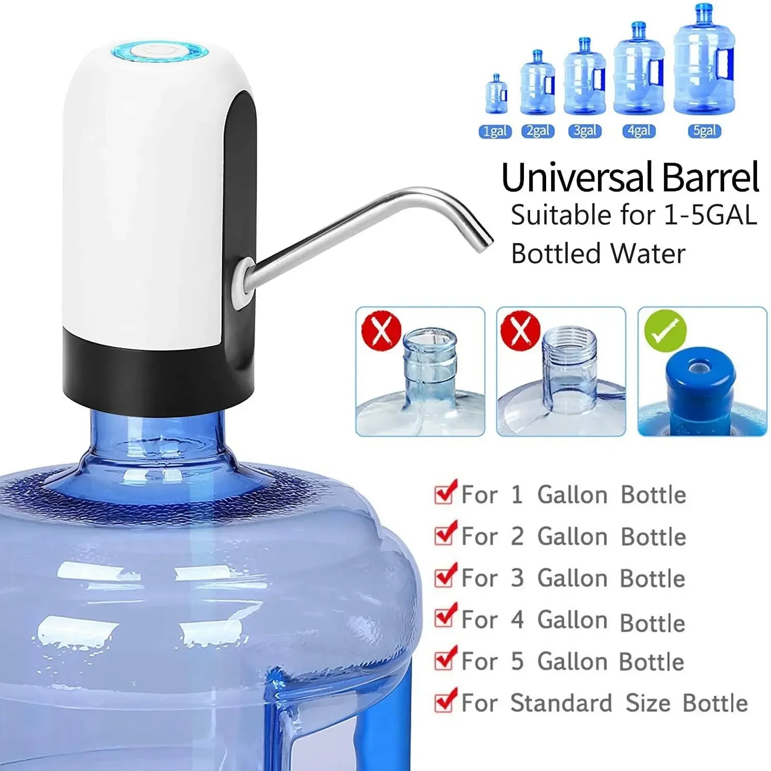 Pump Water Bottle USB Charging Drink Items Automatic Switching Water Dispenser Dispensers Cooler Children Mini Drinkware Kitchen