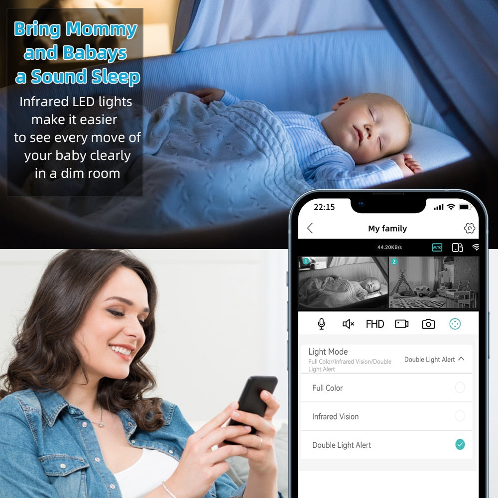 ICSee Indoor Wifi Camera Smart Wireless Baby Monitors Dual Lens IP Surveillance Camera 2K Pet Monitor Night Vision Home Security