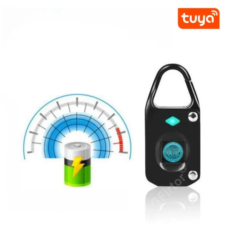 Tuya Bluetooth Mini Fingerprint Padlock Keyless Anti-theft Luggage Case Smart Lock APP Control Unlock