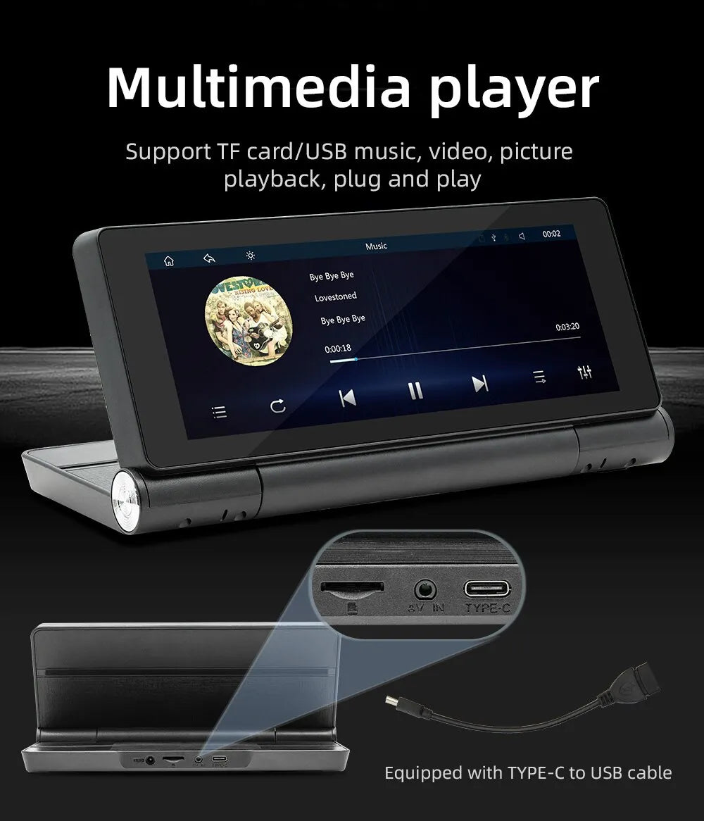 6.86 Inch Car Player MP5 Wireless CarPlay Android Car Phone Screen Portable BT/AUX/FM Transfer Touch Foldable