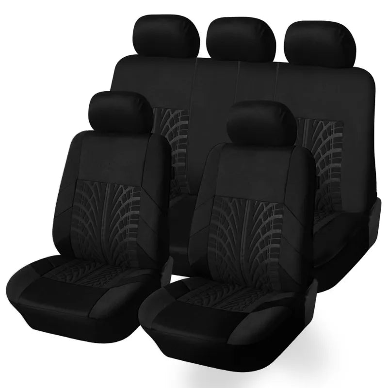 Automobiles Embroidery Car Seat Covers Set Universal Fit Most Cars Covers with Tire Track Detail Styling Car Seat Protector