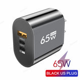 65W PD USB C Charger Quick Charge 3.0 Type C Fast Charging Adapter For iPhone 14 Pro Xiaomi Samgsung Portable Wall Phone Charger