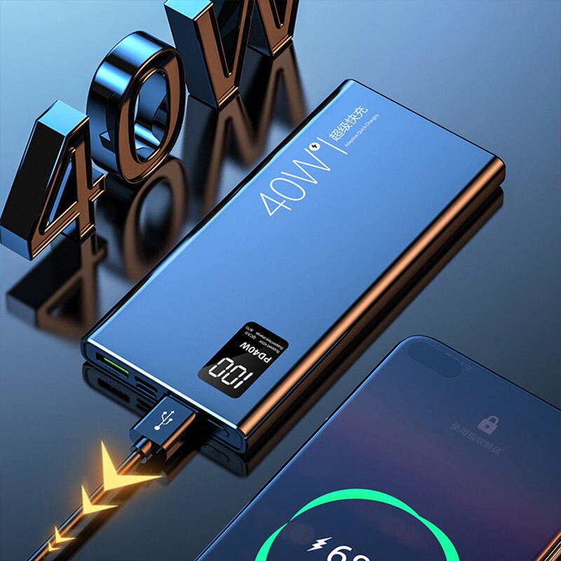 20000mah Power Bank 40W Fast Charging Digital Display Portable External Battery Powerbank For iPhone Samsung Xiaomi Poverbank