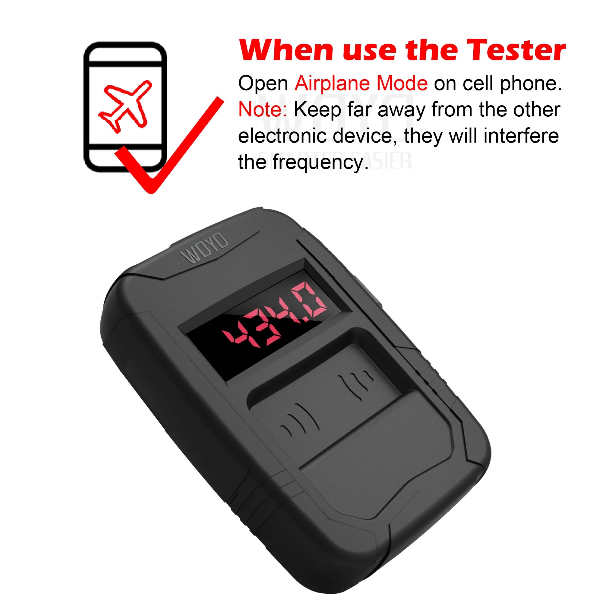 WOYO 10-1000MHZ Remote Control Tester Car Key Diagnostic tools IR FR Frequence Tester Car Key Truck Door Remote, 315 434 868 902
