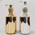 300ml Hand Soap Dispensers Bathroom Shampoo Bottle Gold Chrome Plastic Liquid Soap Bottles Rust-proof Body Wash Dispensers