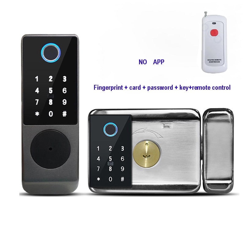 Fingerprint Lock Waterproof Tuya Wifi Remote Control Bluetooth TTLock App Card Digital Code Keyless Electronic Smart Door Lock