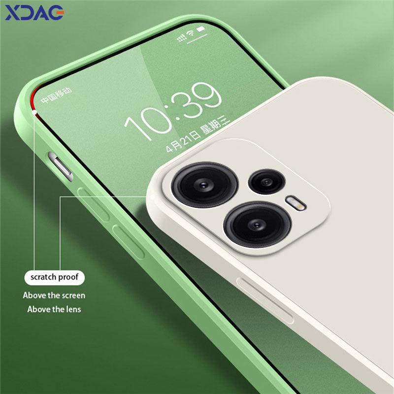 2023 Square Liquid Silicone Case for Xiaomi POCO F5 Pro Camera Protective Soft Phone Back Cover POCOF5Pro Shockproof Accessories