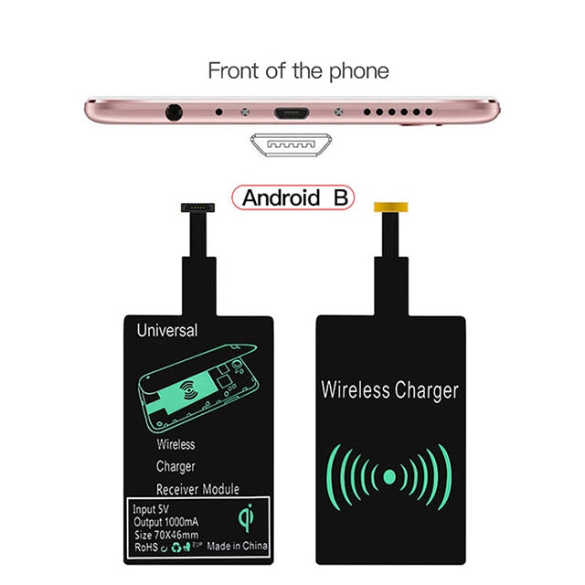Wireless Charger Receiver Support Type C MicroUSB Fast Wireless Charging Adapter For iPhone5-7 Android phone Wireless Charge