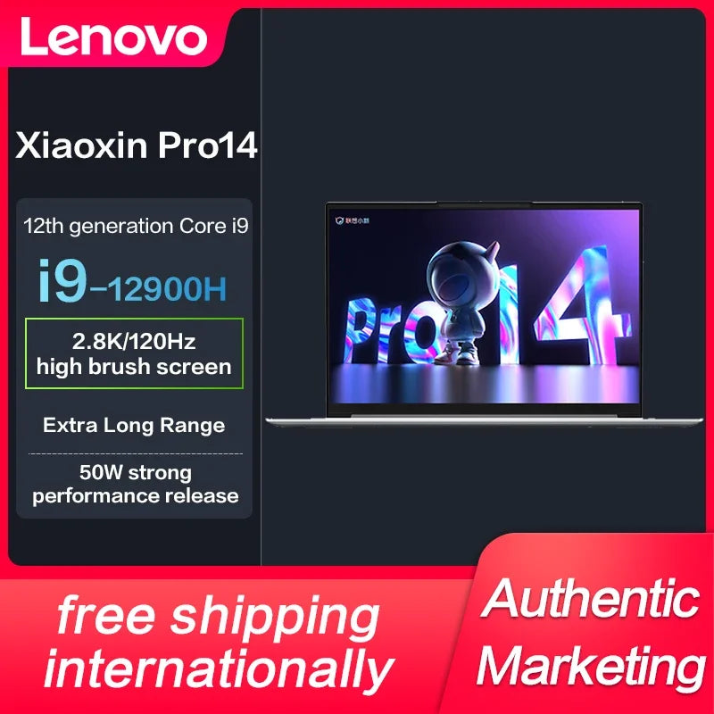 Lenovo XiaoXin Pro 14 Slim Laptop Intel I5-12500H/I9-12900H Iris Xe 14-inch IPS 2.8K 120Hz Full Screen Notebook