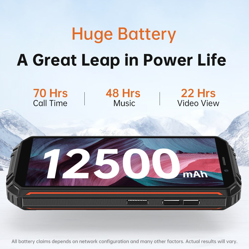 World Premiere OUKITEL WP18 Pro Rugged Phone 12500mAh Android 12 4GB+64GB Mobile Phone 5.93'' HD+ Display 13MP Camera Smartphone