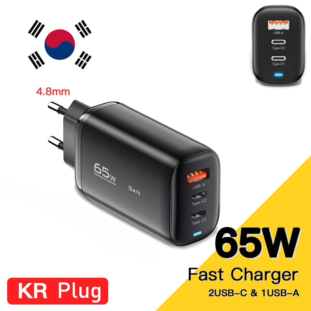 Essager 65W GaN USB Type C Charger For Laptop PPS 45W 25W Fast Charge For Samsung QC3.0 PD3.0 For iPhone14 13 Pro Phone Chagers