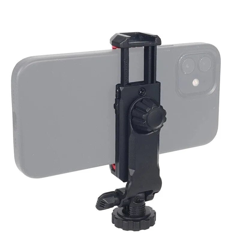 360°Rotatable Phone Mount Holder Tripod for iPhone 14 13 12 Pro max Smartphone With Cold Shoe For Mic Light Phone Clip