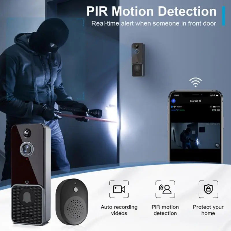 1/3PCS Smart Home WiFi Outdoor Wireless Doorbell 1080P Night Intercom Video Doorbell Camera Waterproof Security