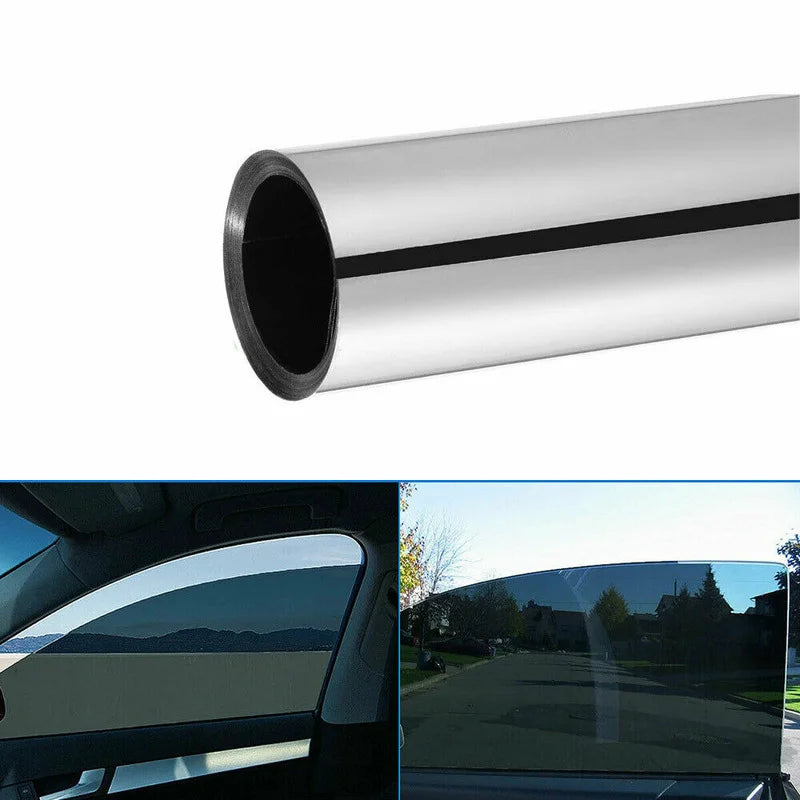 1 Roll 20"x10FT Uncut Window Mirror Silver Chrome Tint Film Car Vehicle Windows Office Home Glass DIY Universal Useful