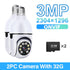 1/2/4 Pcs E27 3MP Bulb Camera Wifi Home Security Auto Human Tracking Wireless Indoor Nvr Surveillance ONVIF Cameras Full Color